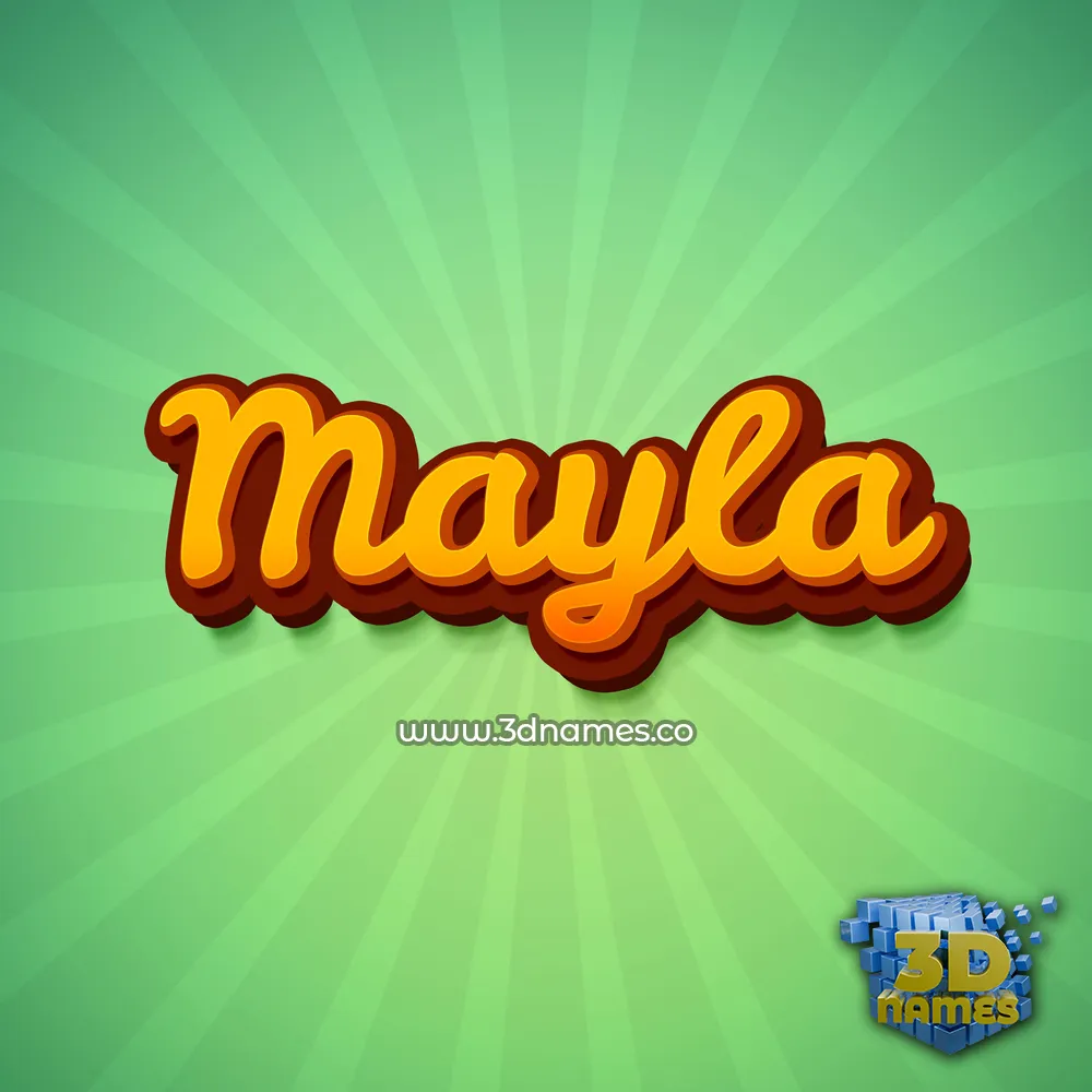 mayla in Green Rays style - 3D name wallpaper