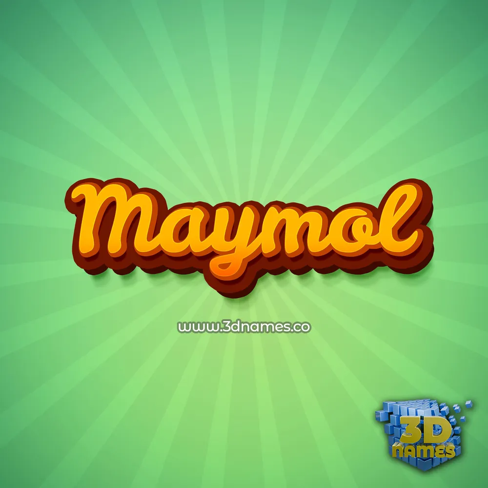 maymol in Green Rays style - 3D name wallpaper