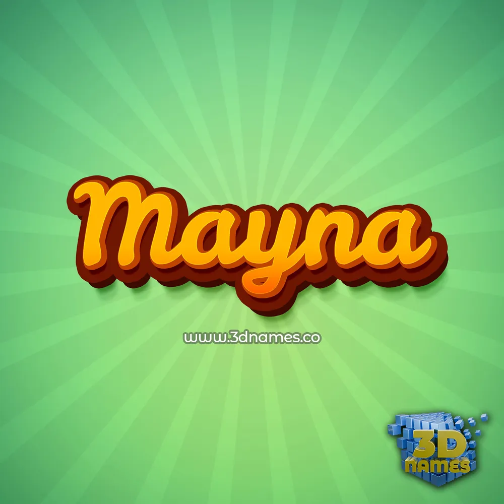 mayna in Green Rays style - 3D name wallpaper