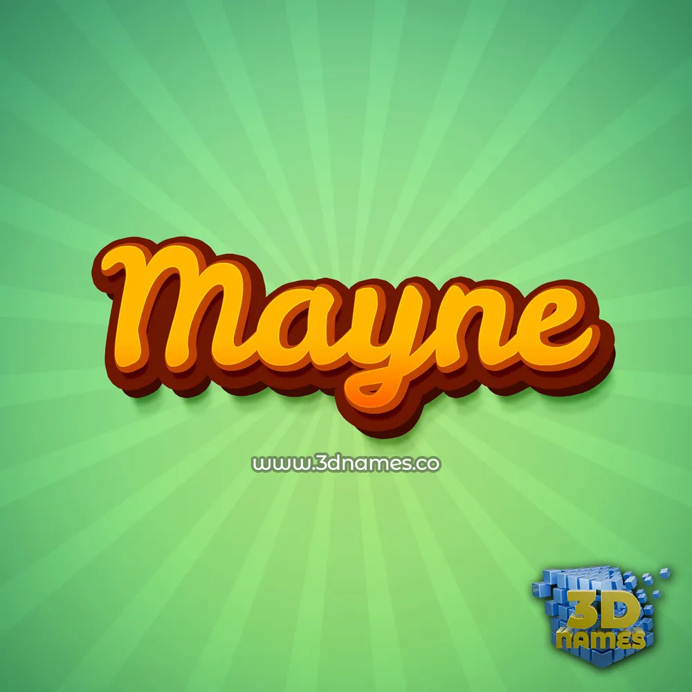 mayne in Green Rays style - 3D name wallpaper