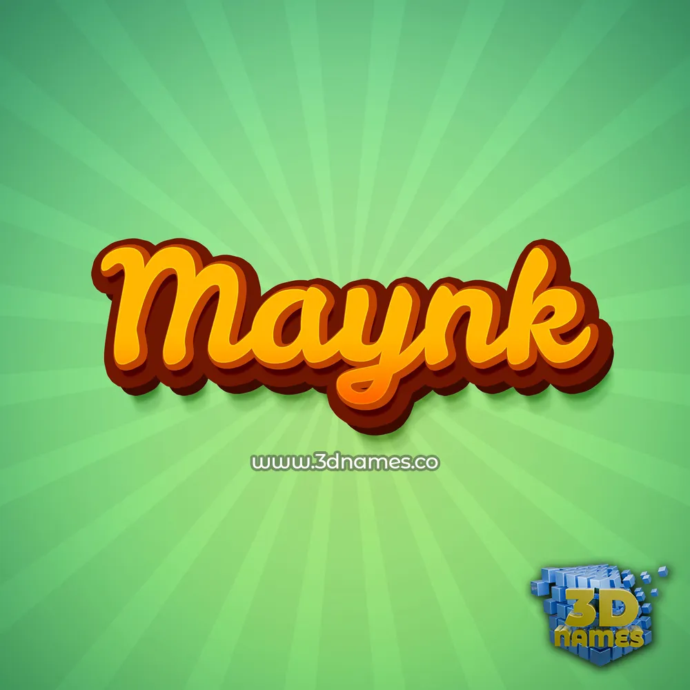 maynk in Green Rays style - 3D name wallpaper