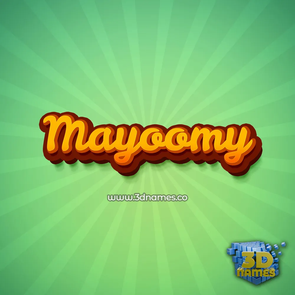 mayoomy in Green Rays style - 3D name wallpaper