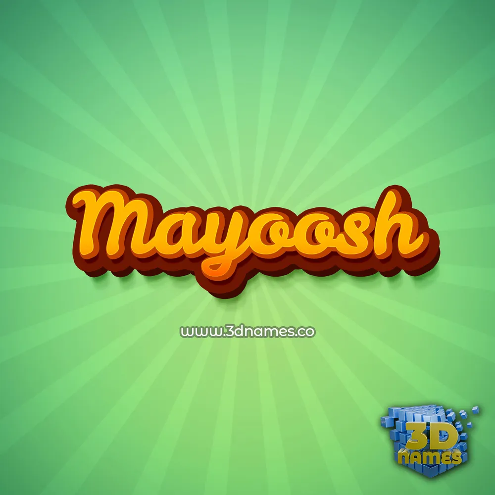 mayoosh in Green Rays style - 3D name wallpaper