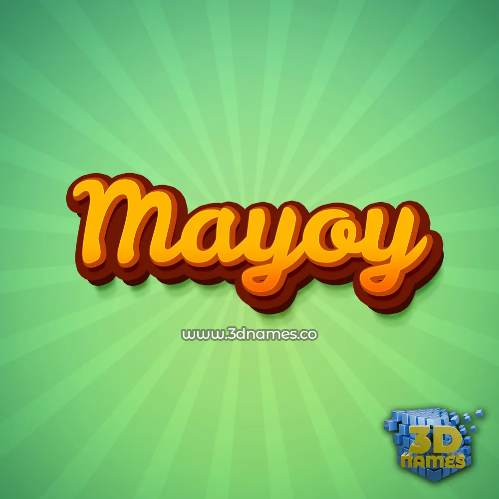 mayoy in Green Rays style - 3D name wallpaper