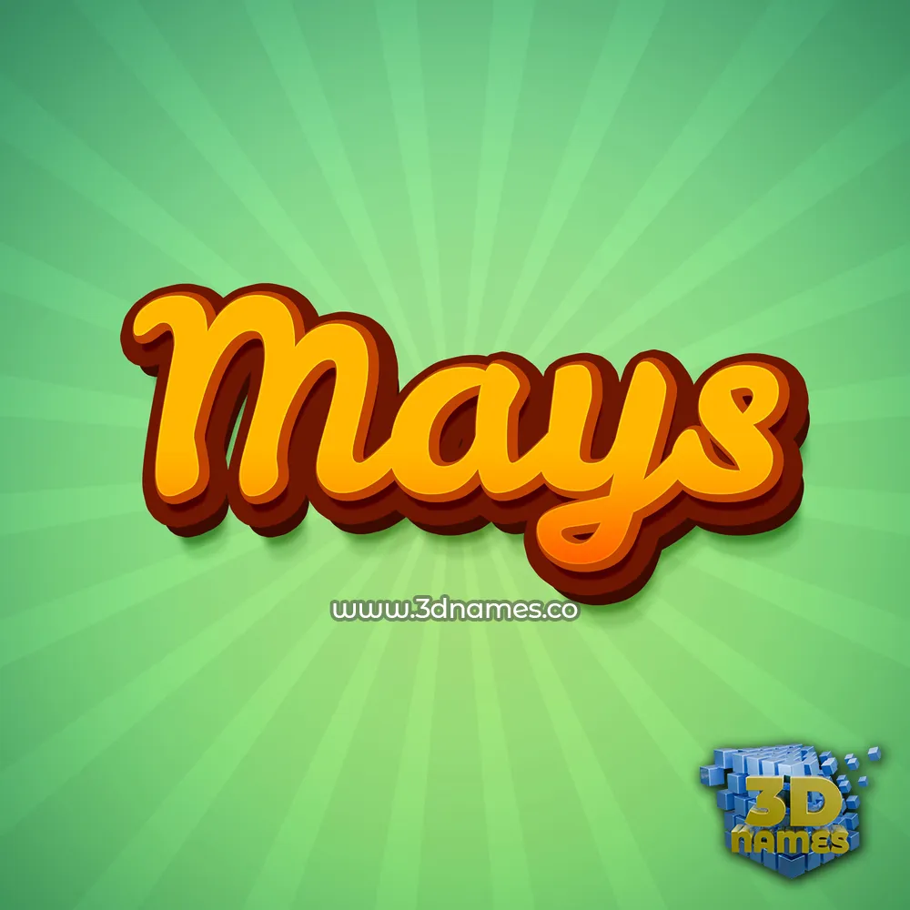mays in Green Rays style - 3D name wallpaper