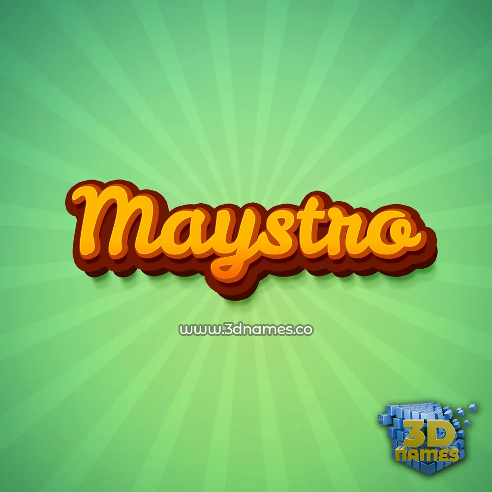 maystro in Green Rays style - 3D name wallpaper