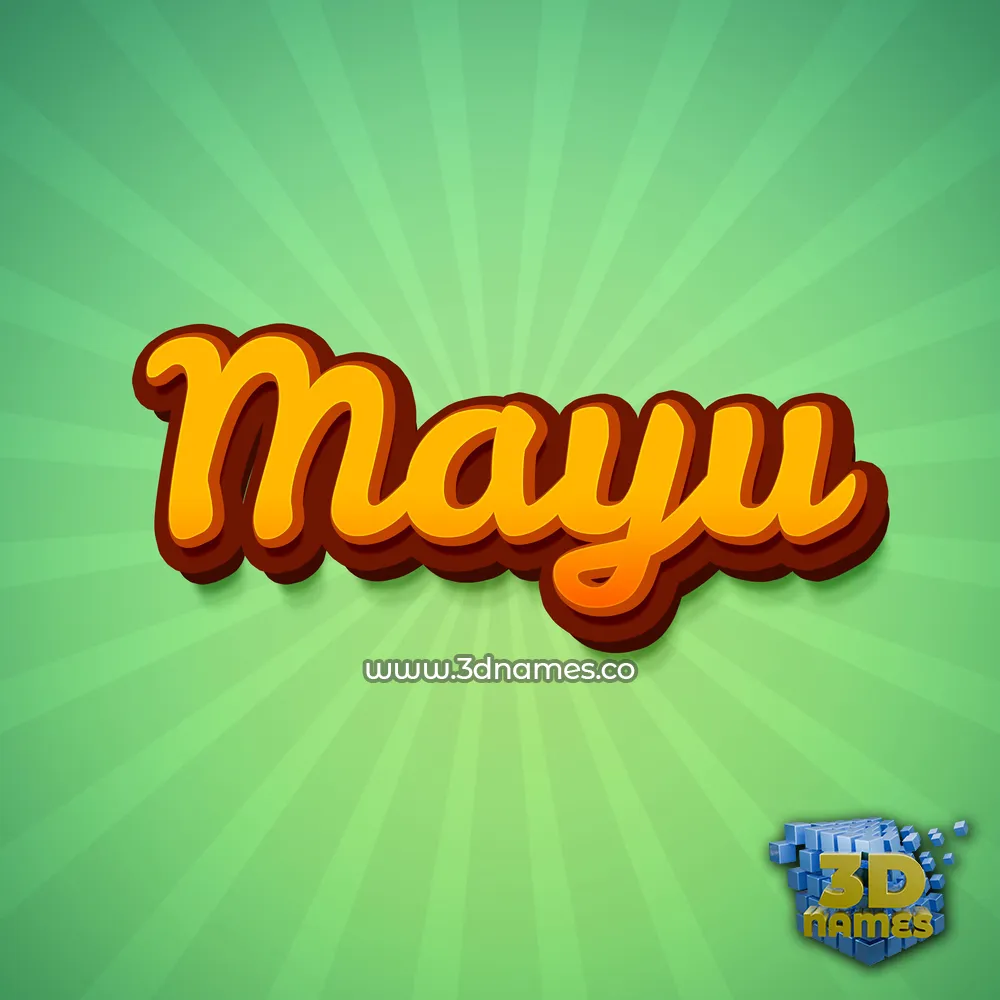 mayu in Green Rays style - 3D name wallpaper