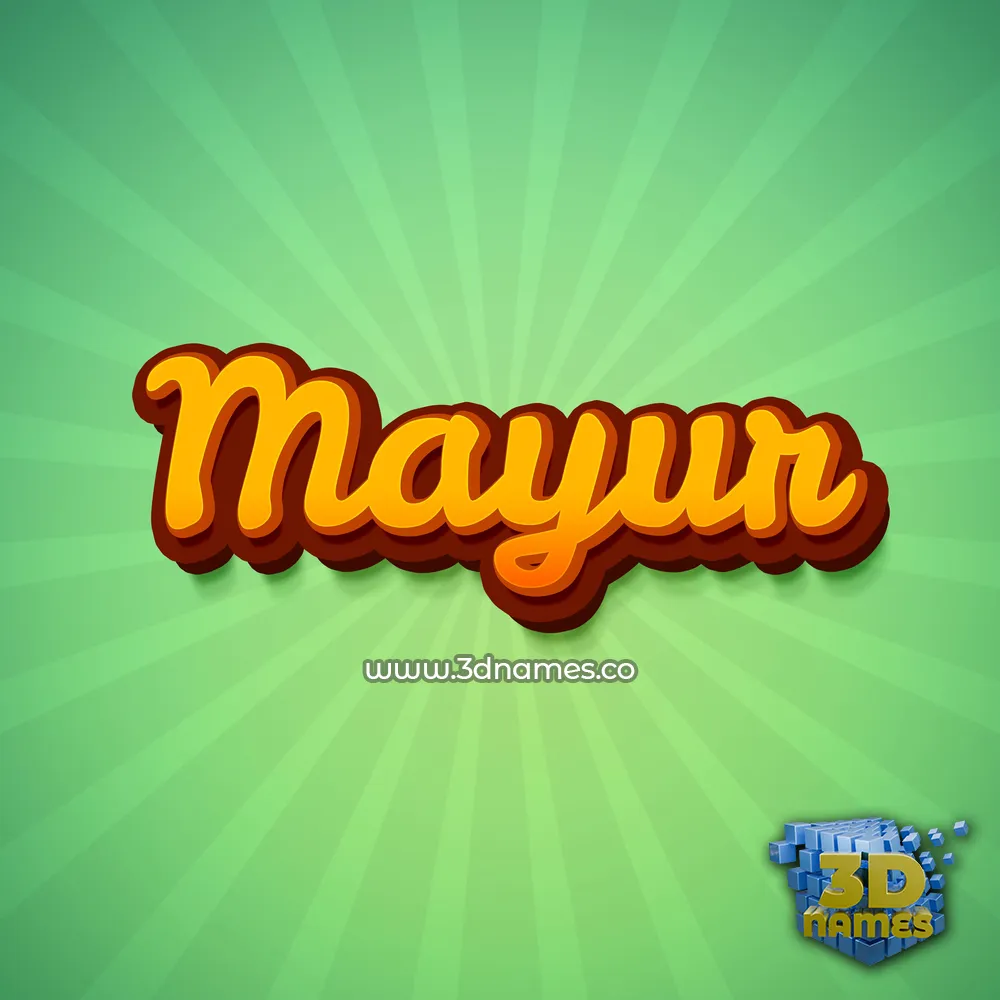 mayur in Green Rays style - 3D name wallpaper