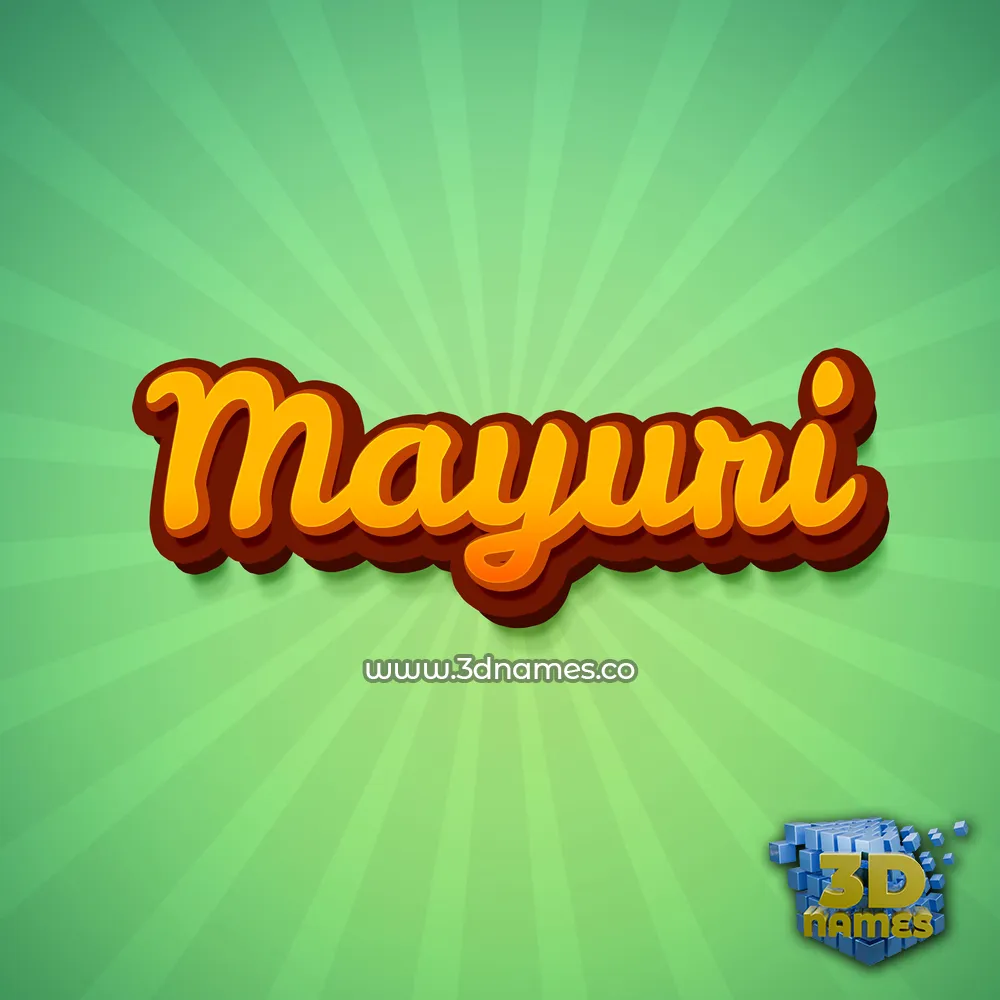 mayuri in Green Rays style - 3D name wallpaper