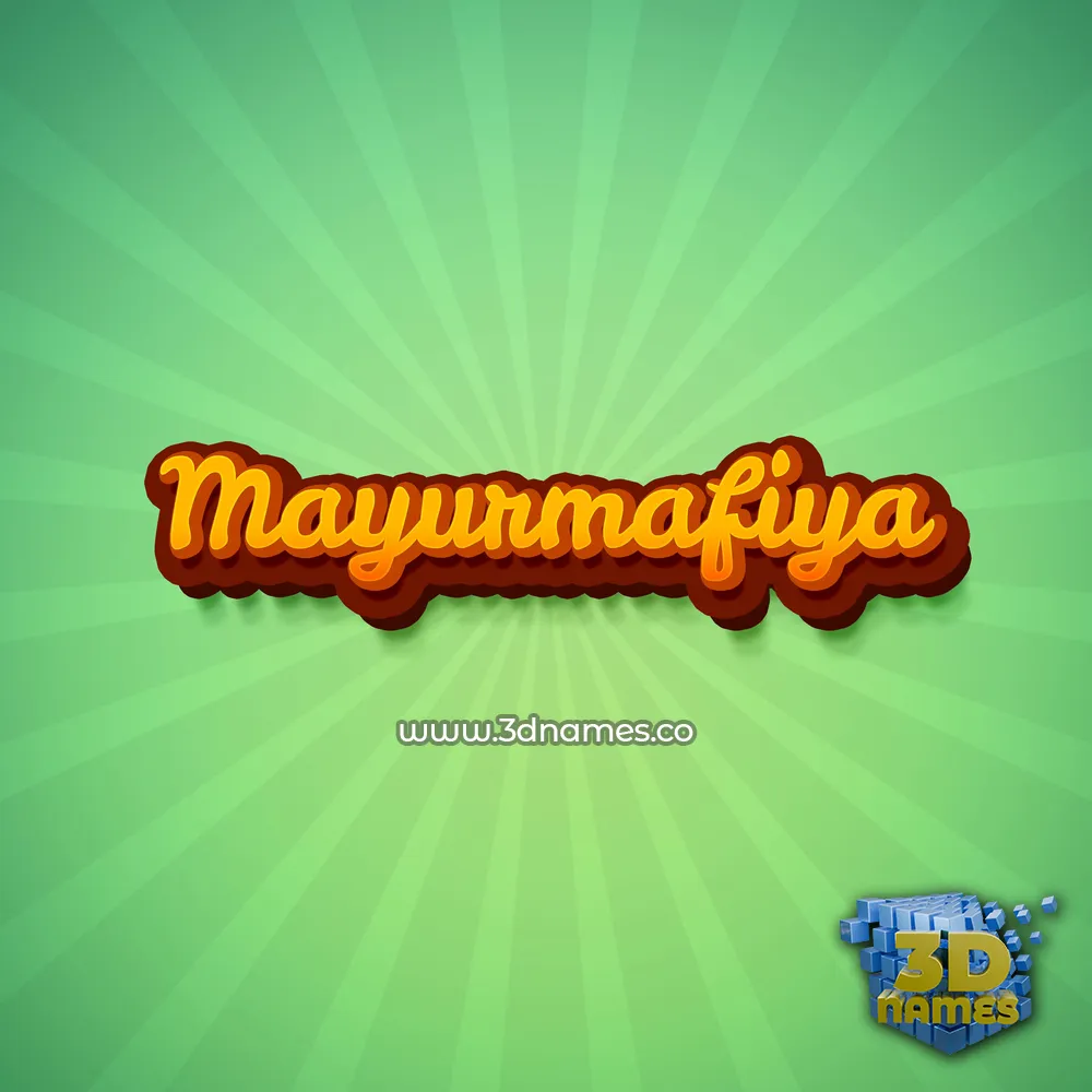 mayurmafiya in Green Rays style - 3D name wallpaper