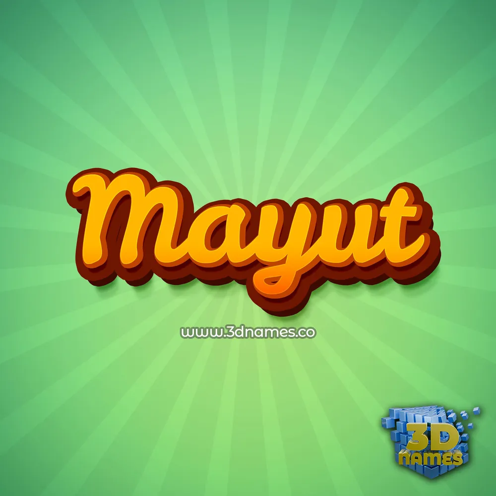 mayut in Green Rays style - 3D name wallpaper