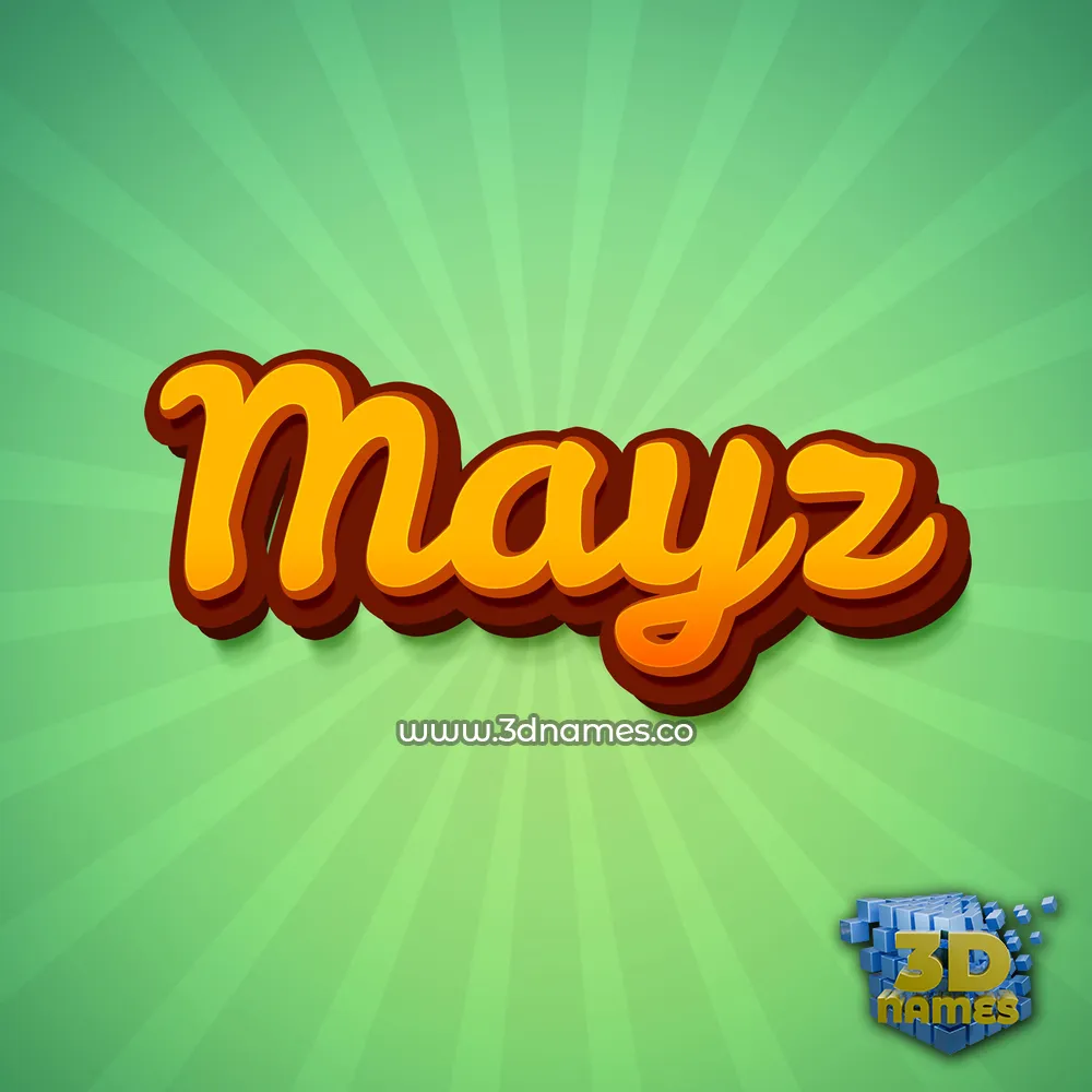 mayz in Green Rays style - 3D name wallpaper