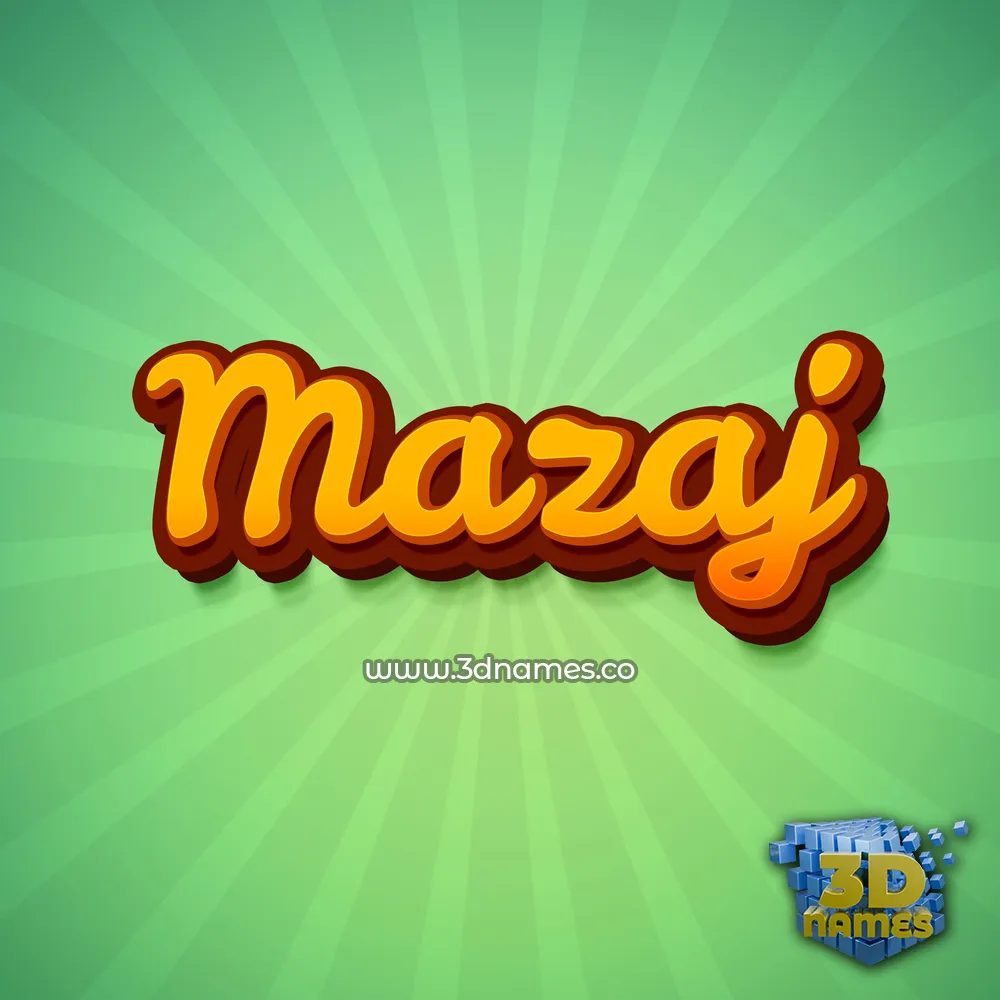 mazaj in Green Rays style - 3D name wallpaper