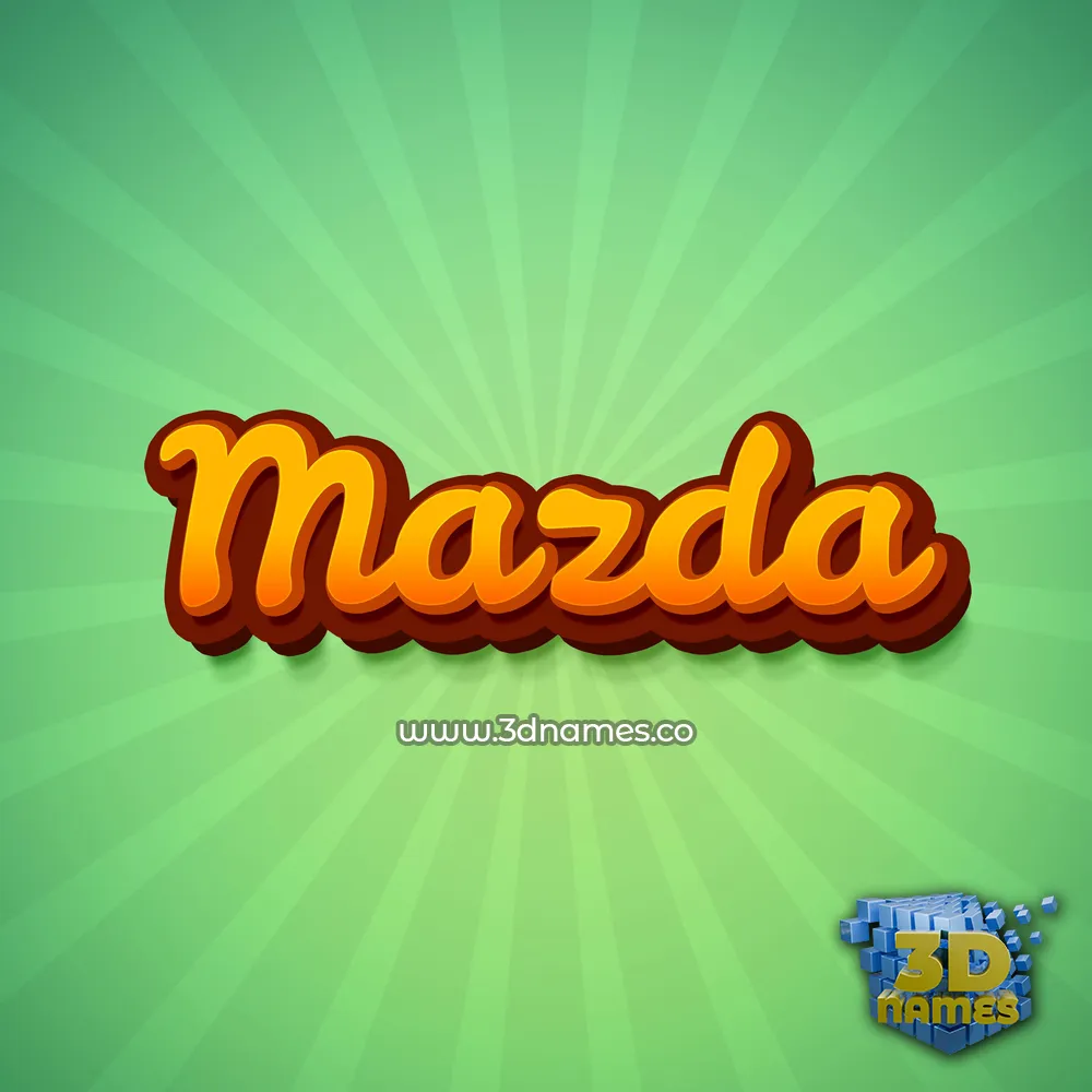mazda in Green Rays style - 3D name wallpaper