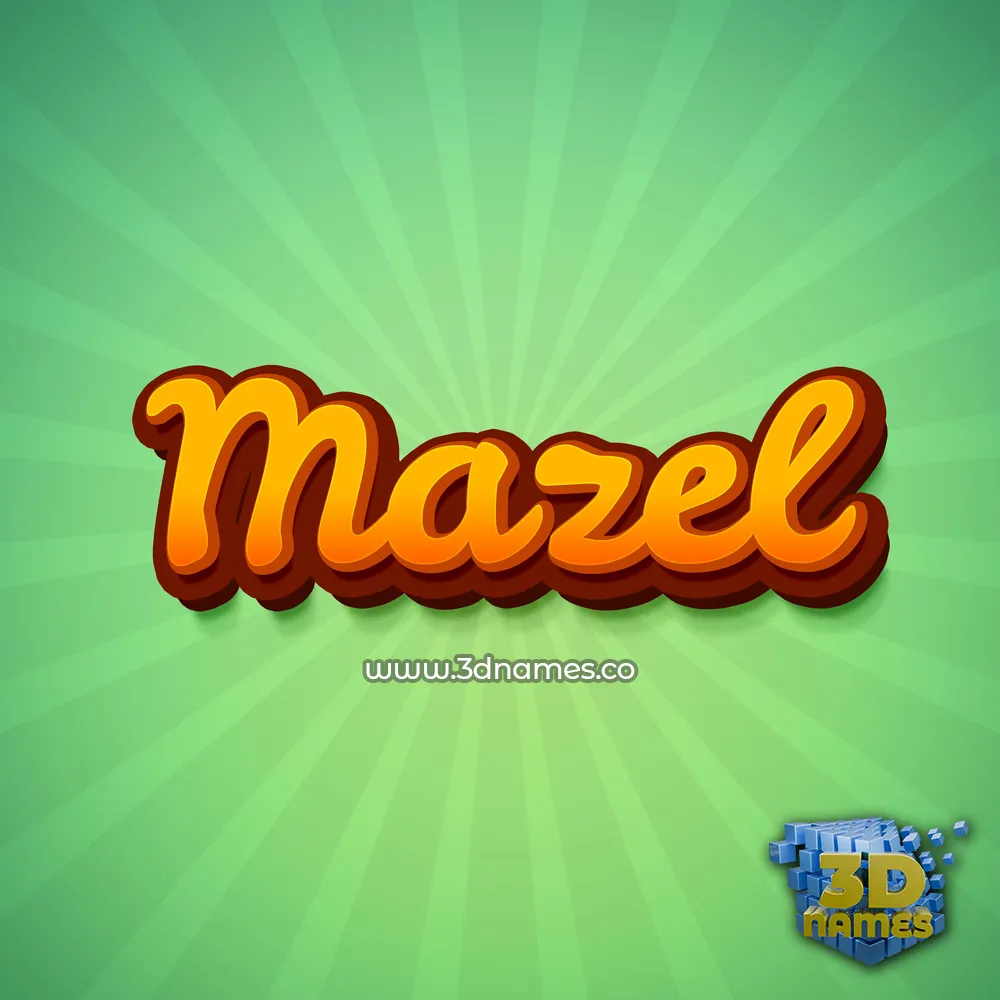 mazel in Green Rays style - 3D name wallpaper