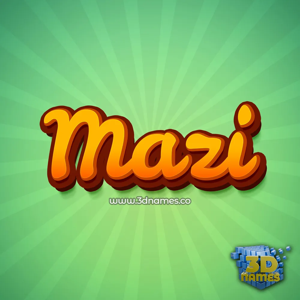 mazi in Green Rays style - 3D name wallpaper