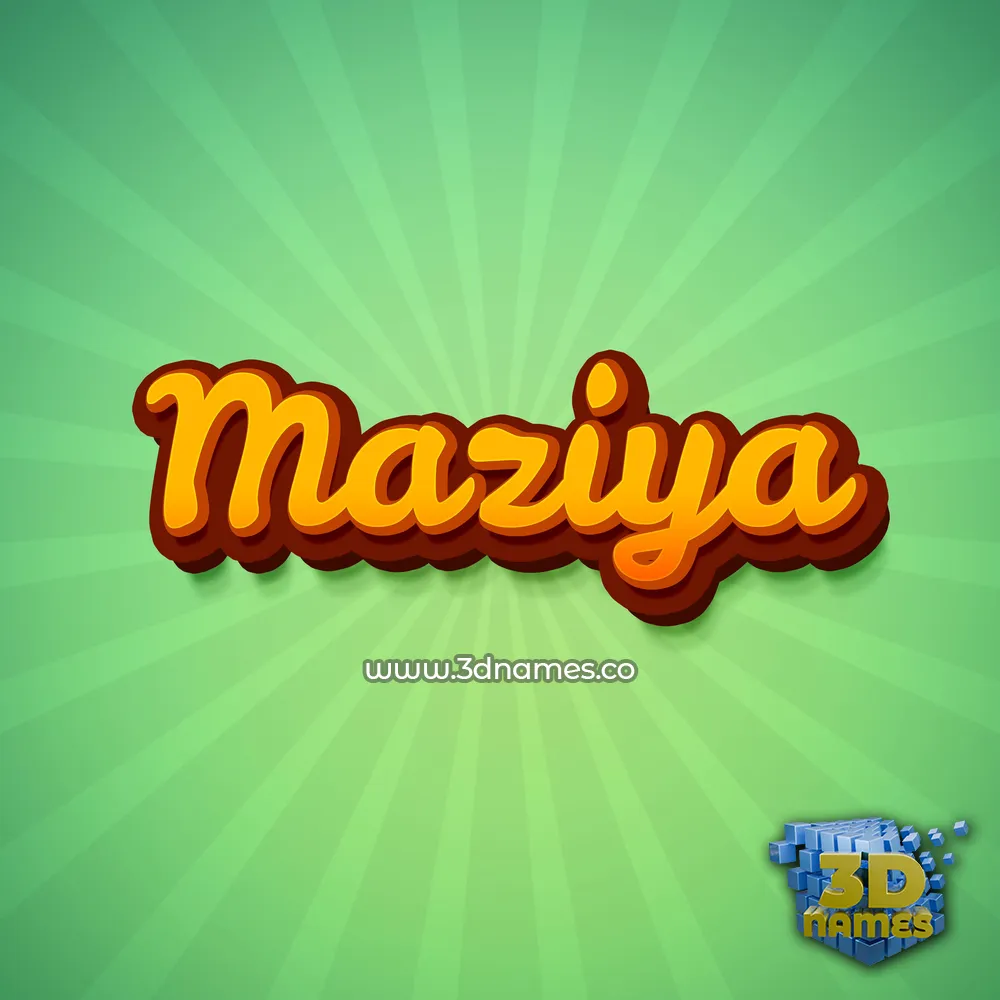 maziya in Green Rays style - 3D name wallpaper