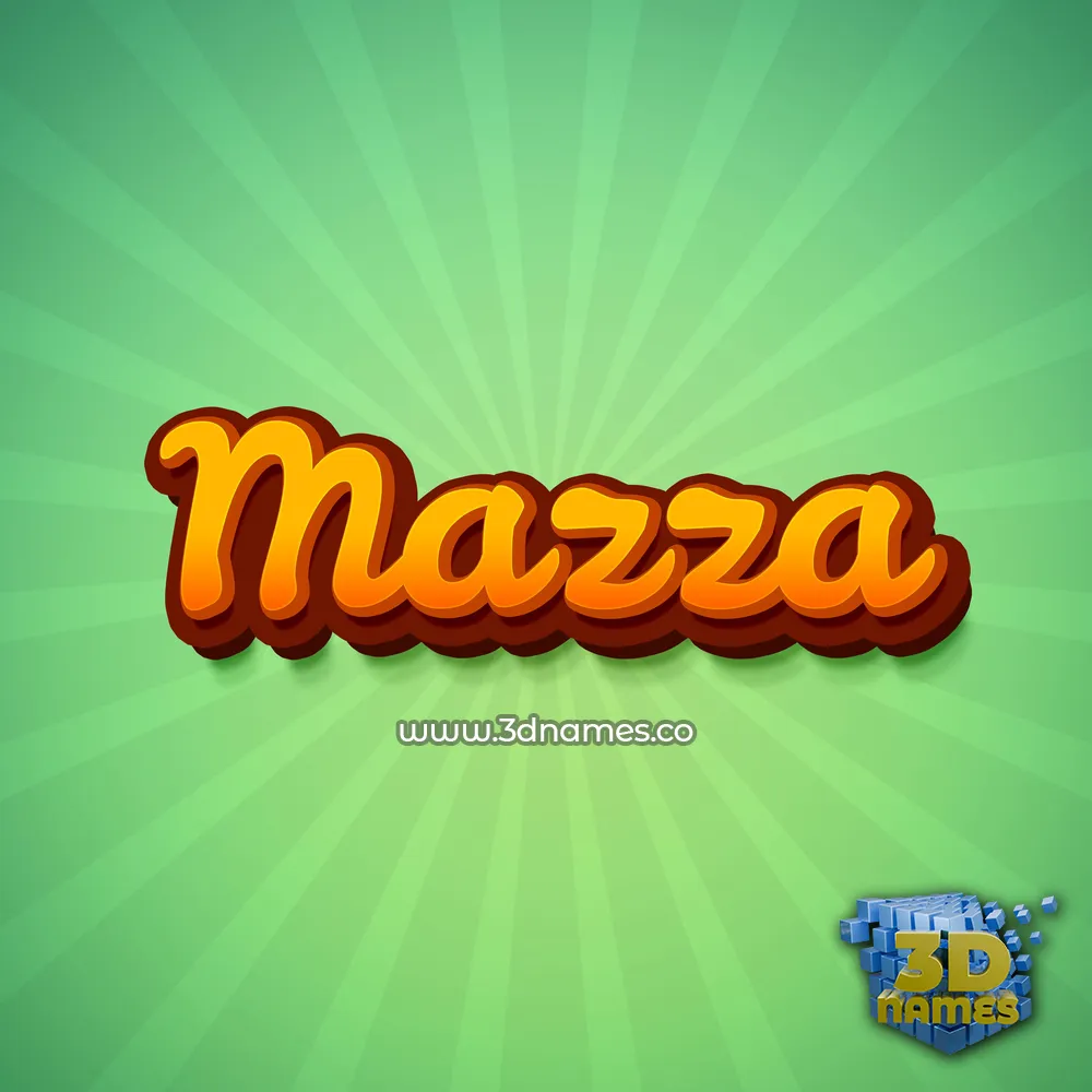 mazza in Green Rays style - 3D name wallpaper