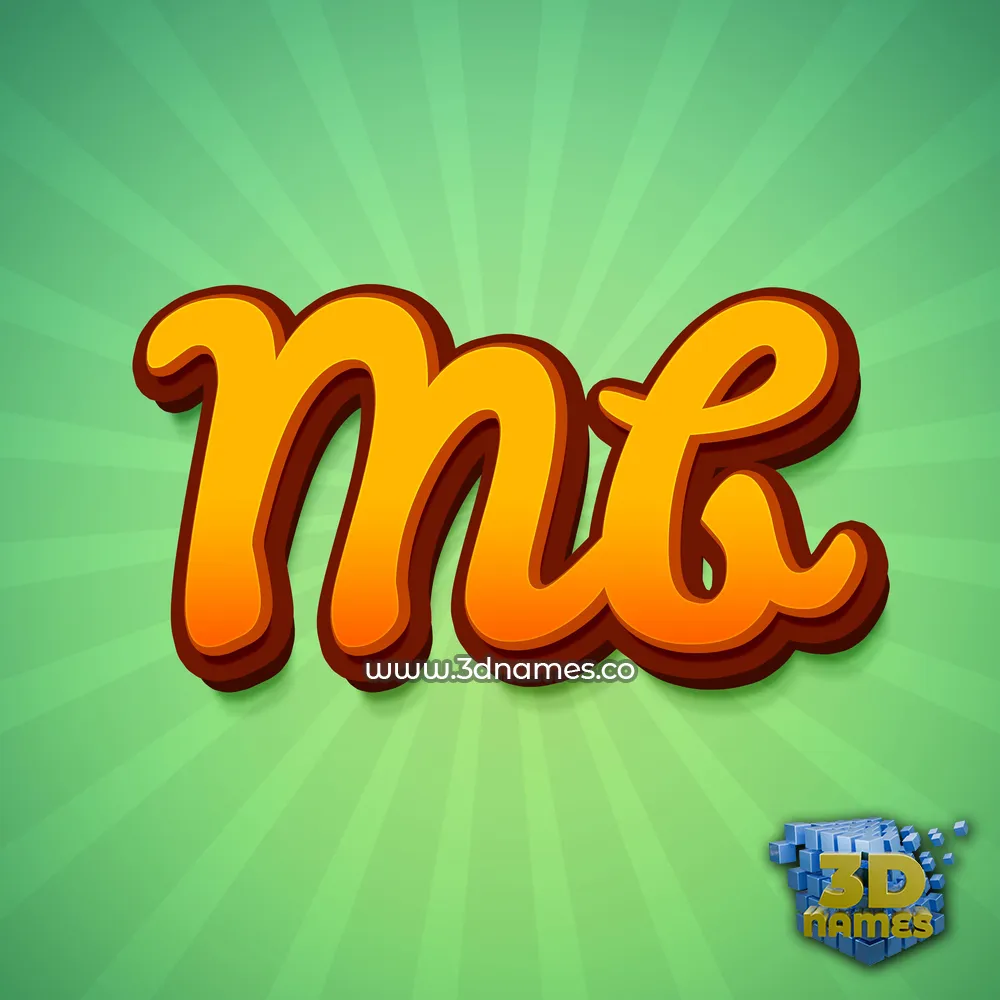 mb in Green Rays style - 3D name wallpaper