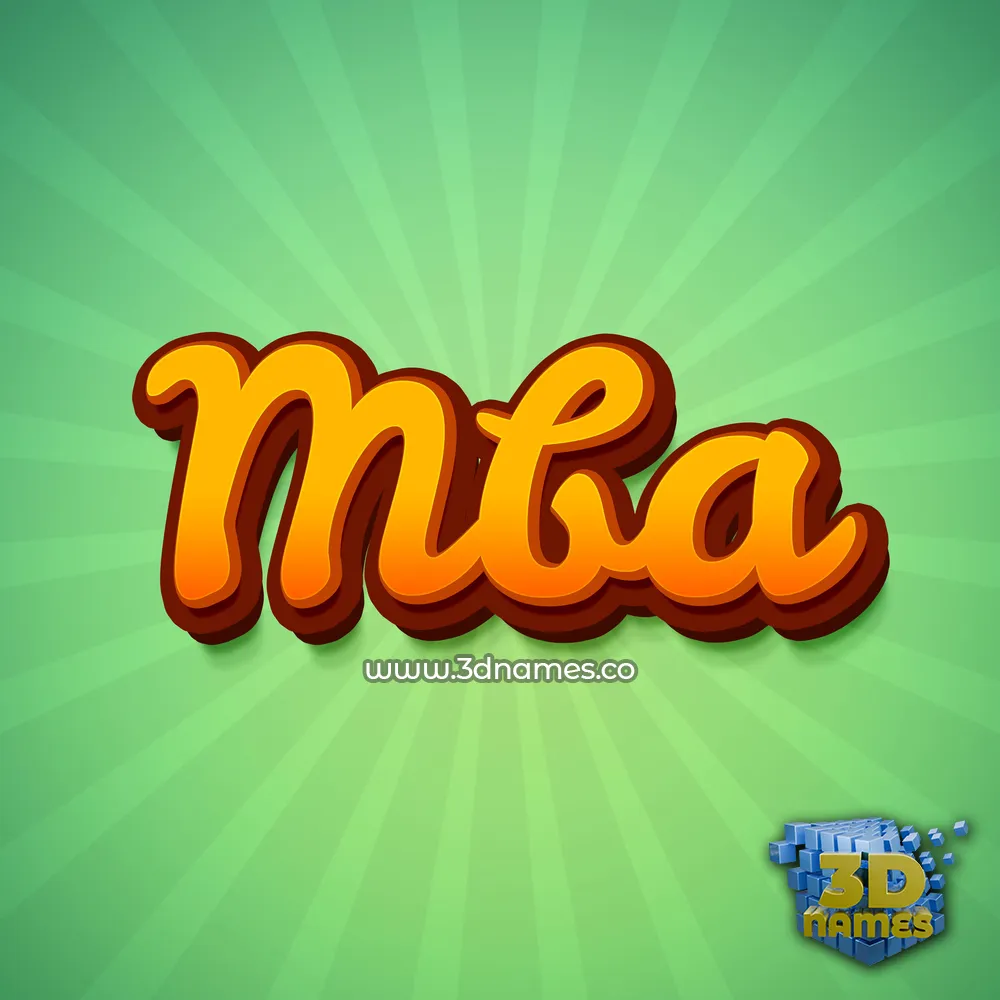 mba in Green Rays style - 3D name wallpaper