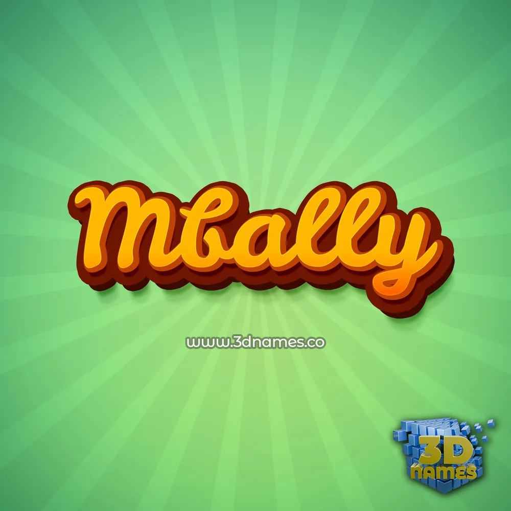 mbally in Green Rays style - 3D name wallpaper