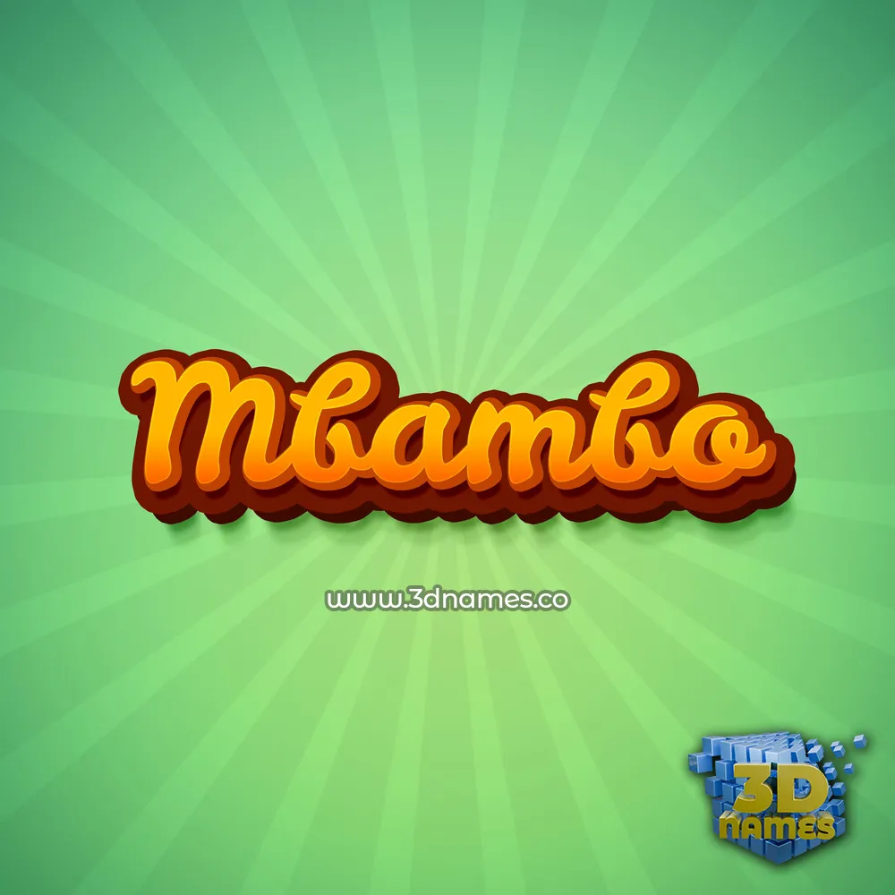 mbambo in Green Rays style - 3D name wallpaper