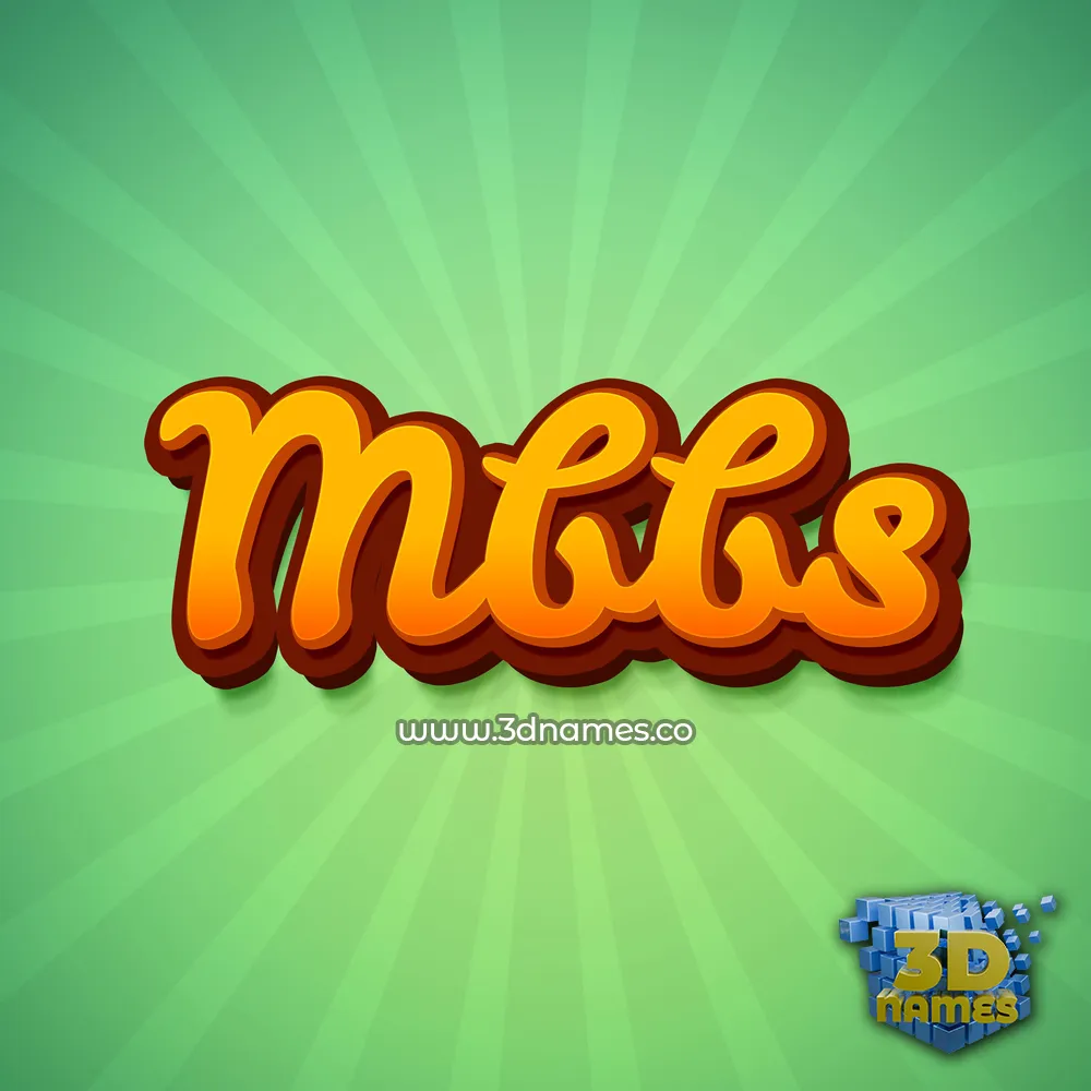 mbbs in Green Rays style - 3D name wallpaper