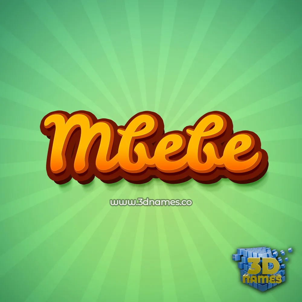 mbebe in Green Rays style - 3D name wallpaper