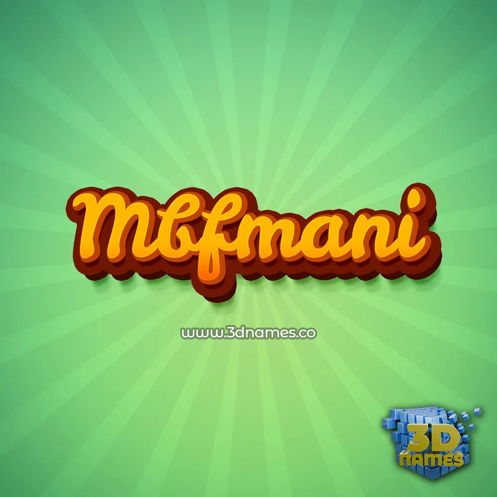 mbfmani in Green Rays style - 3D name wallpaper