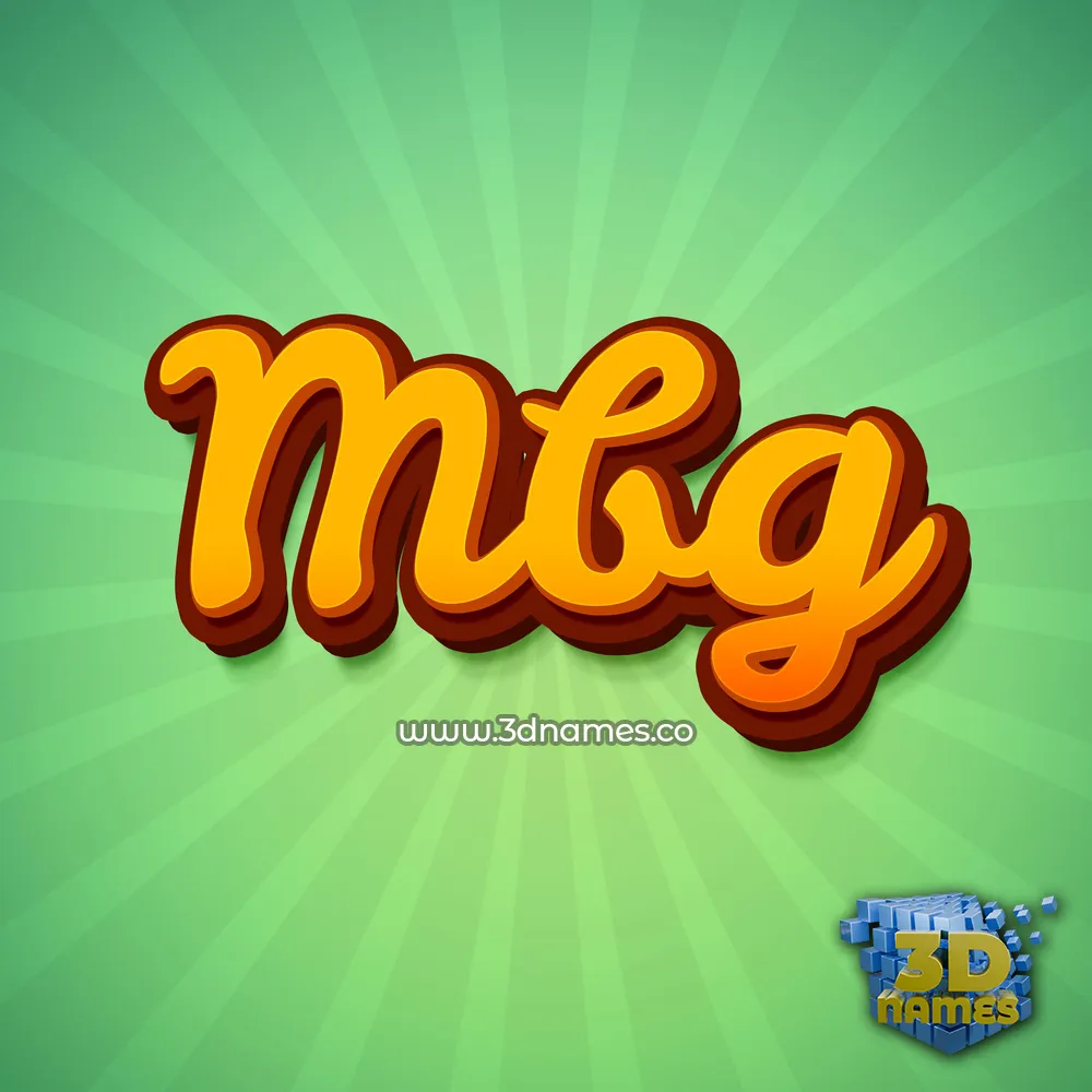 mbg in Green Rays style - 3D name wallpaper