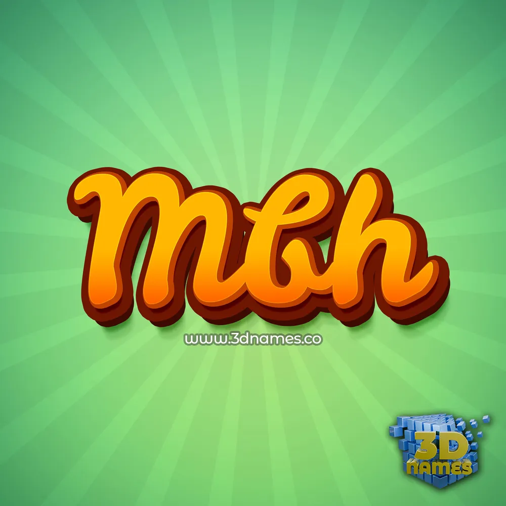 mbh in Green Rays style - 3D name wallpaper
