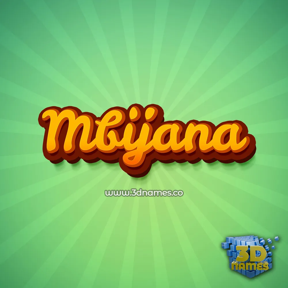 mbijana in Green Rays style - 3D name wallpaper