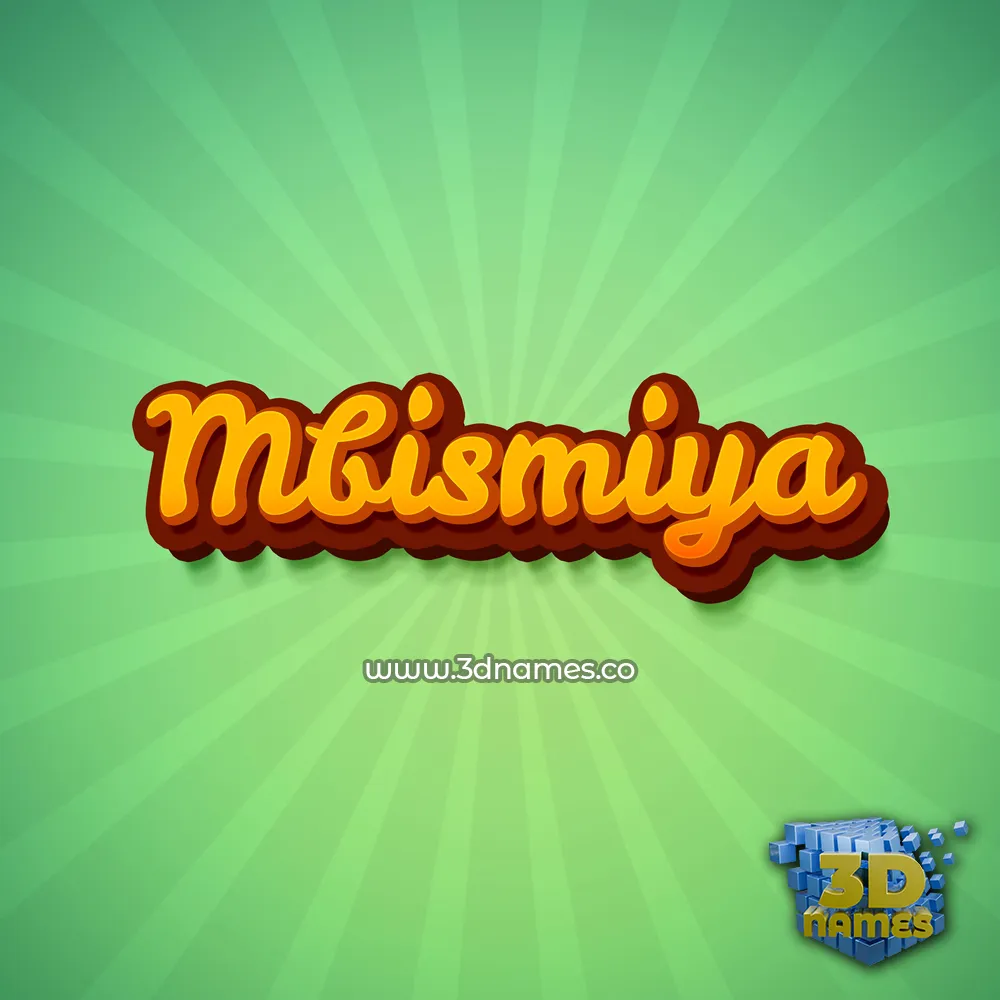 mbismiya in Green Rays style - 3D name wallpaper