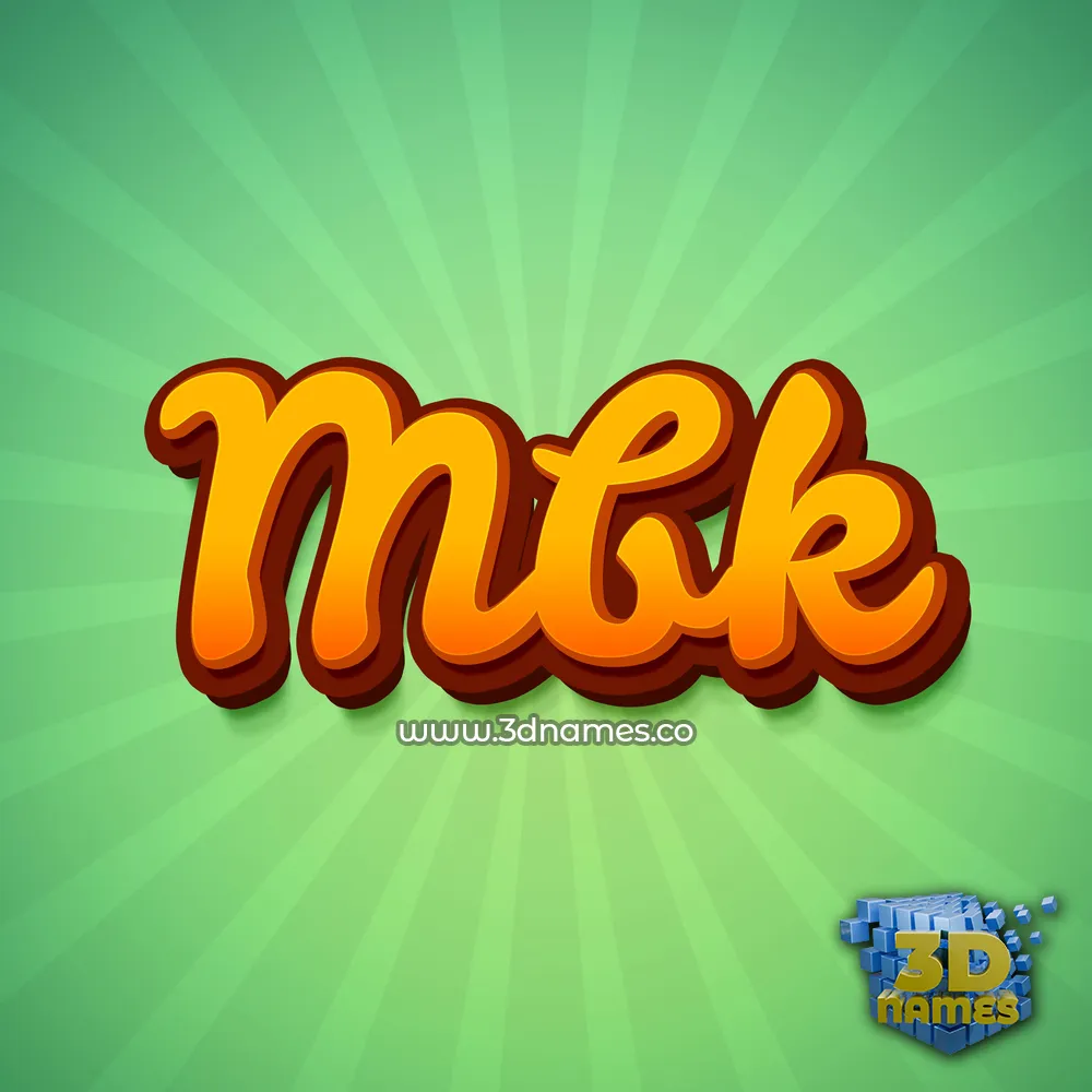mbk in Green Rays style - 3D name wallpaper