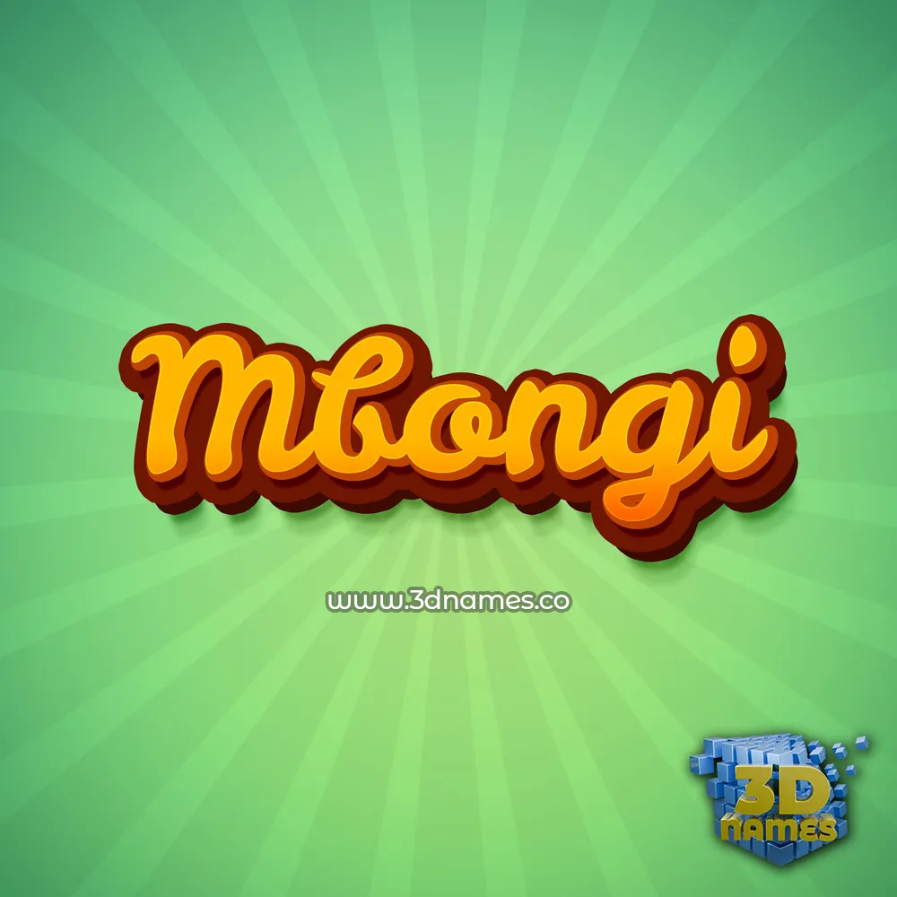 mbongi in Green Rays style - 3D name wallpaper