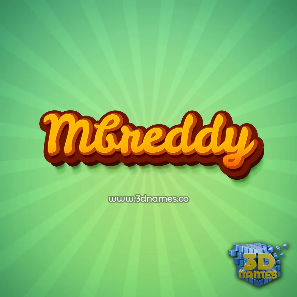 mbreddy in Green Rays style - 3D name wallpaper