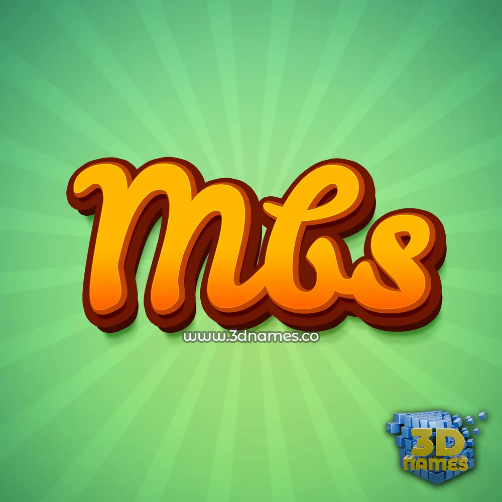 mbs in Green Rays style - 3D name wallpaper