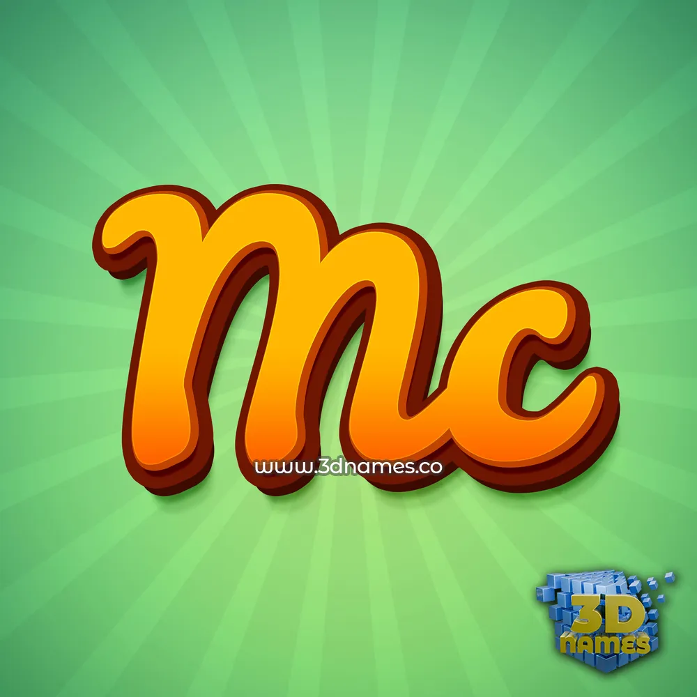 mc in Green Rays style - 3D name wallpaper