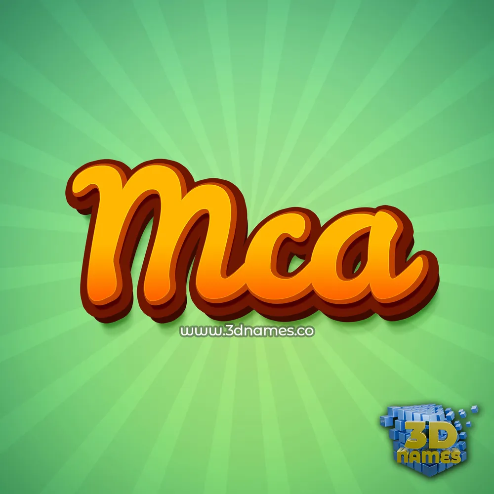 mca in Green Rays style - 3D name wallpaper