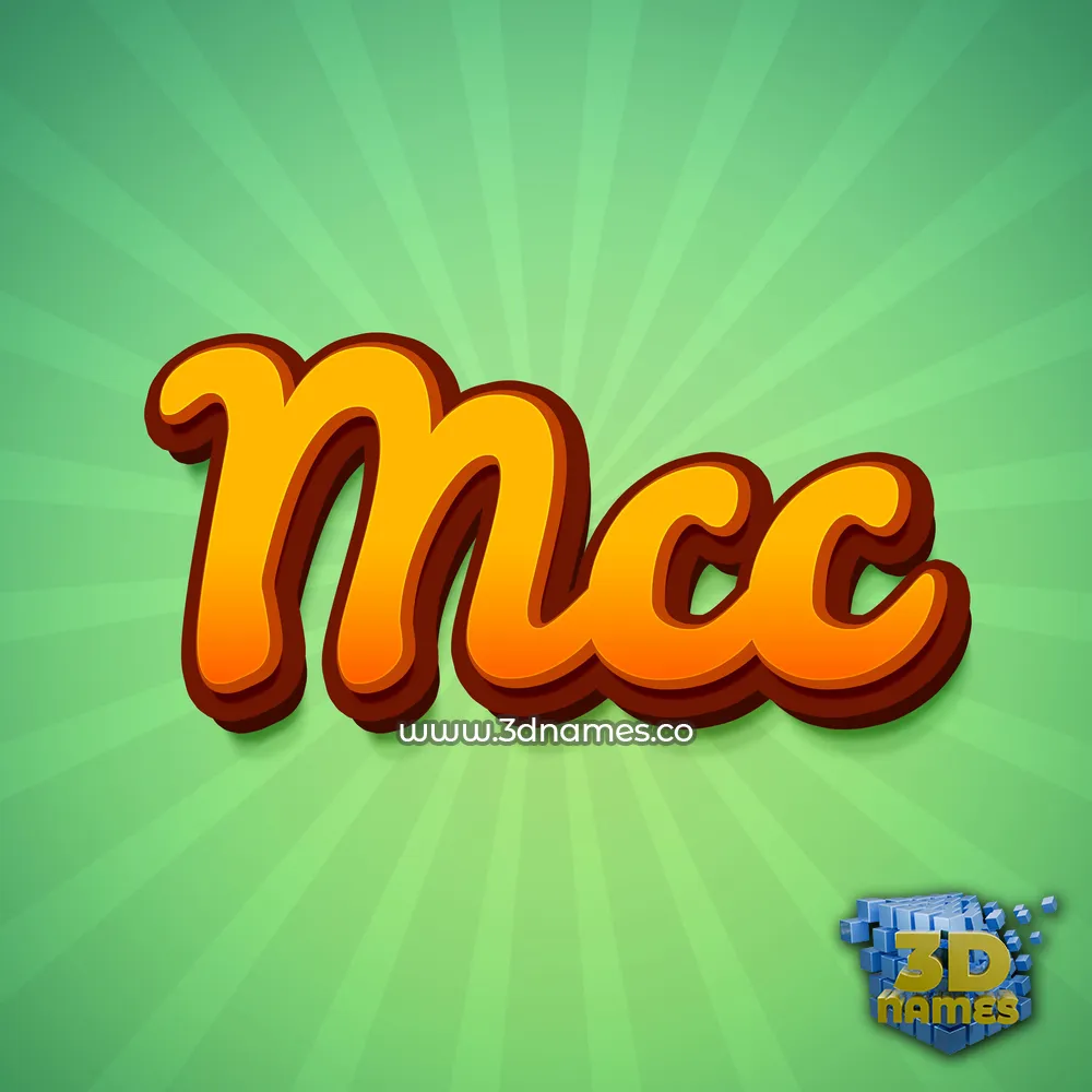 mcc in Green Rays style - 3D name wallpaper