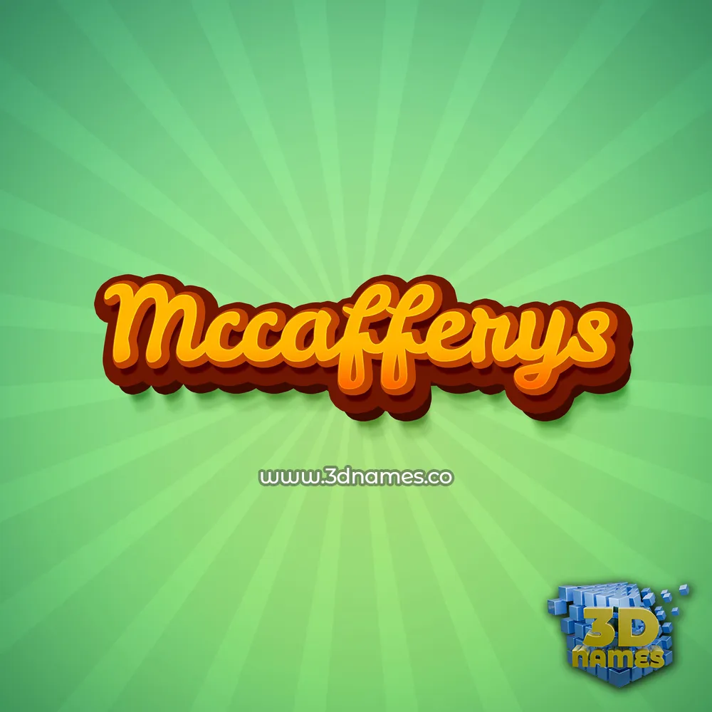 mccafferys in Green Rays style - 3D name wallpaper