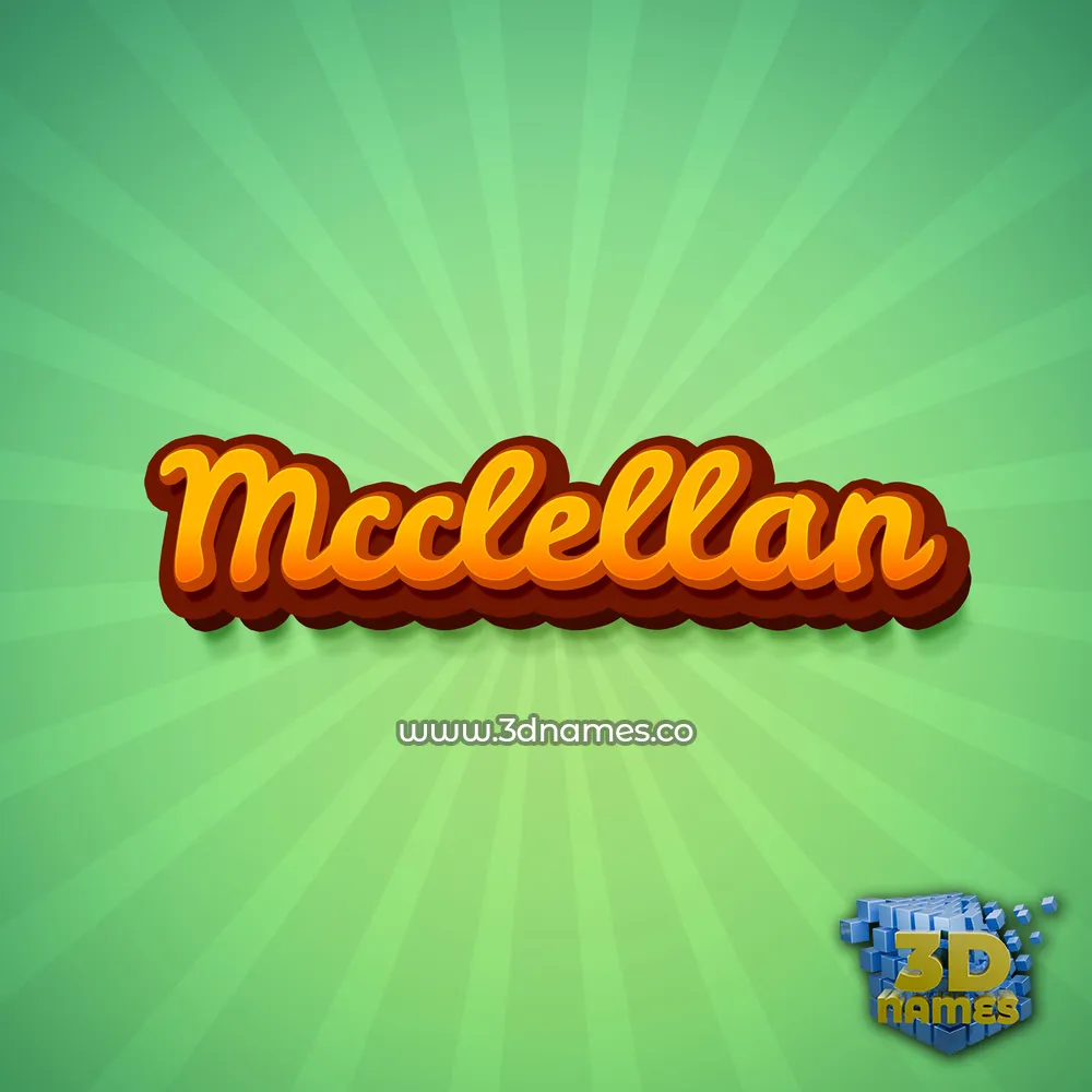 mcclellan in Green Rays style - 3D name wallpaper