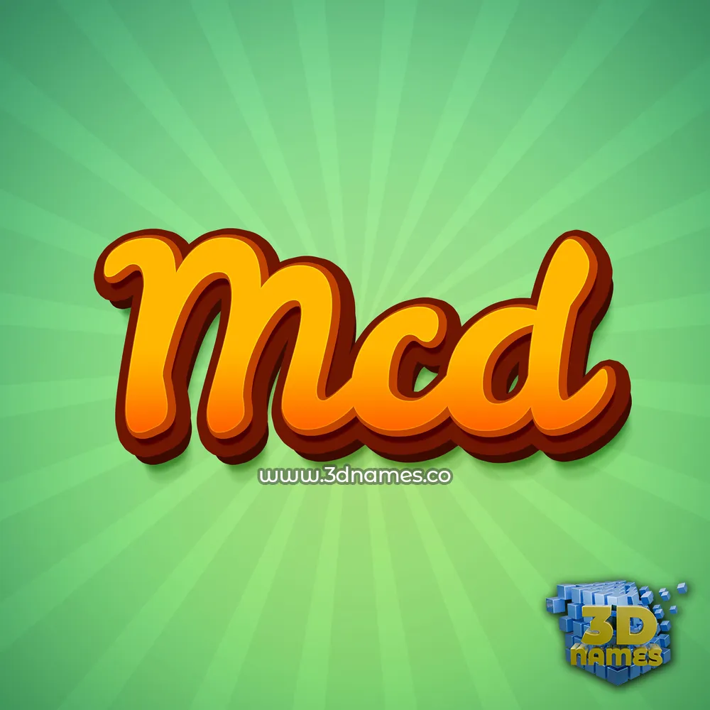 mcd in Green Rays style - 3D name wallpaper