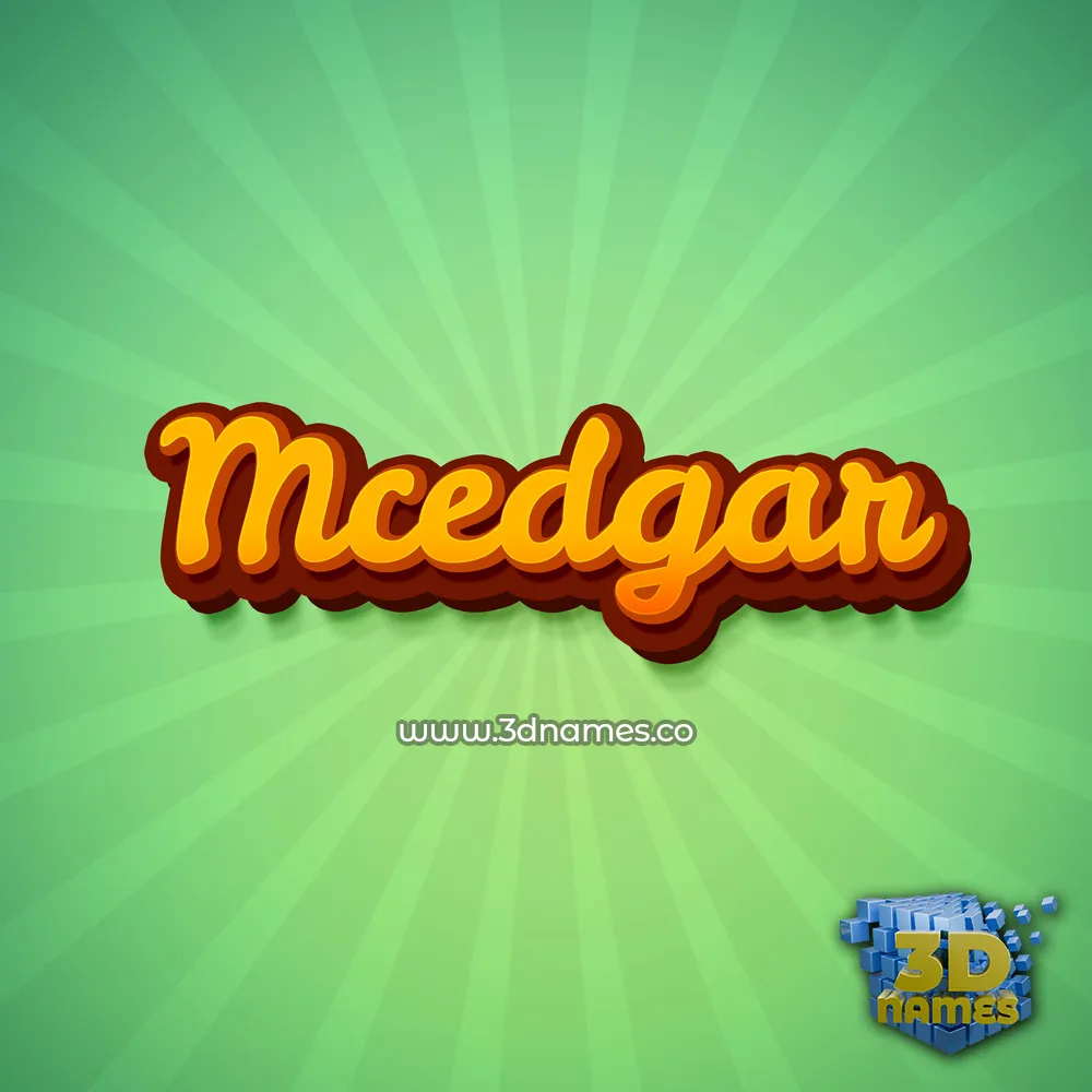 mcedgar in Green Rays style - 3D name wallpaper