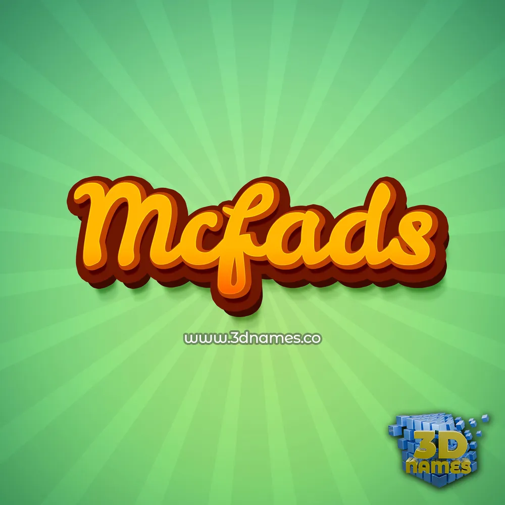 mcfads in Green Rays style - 3D name wallpaper