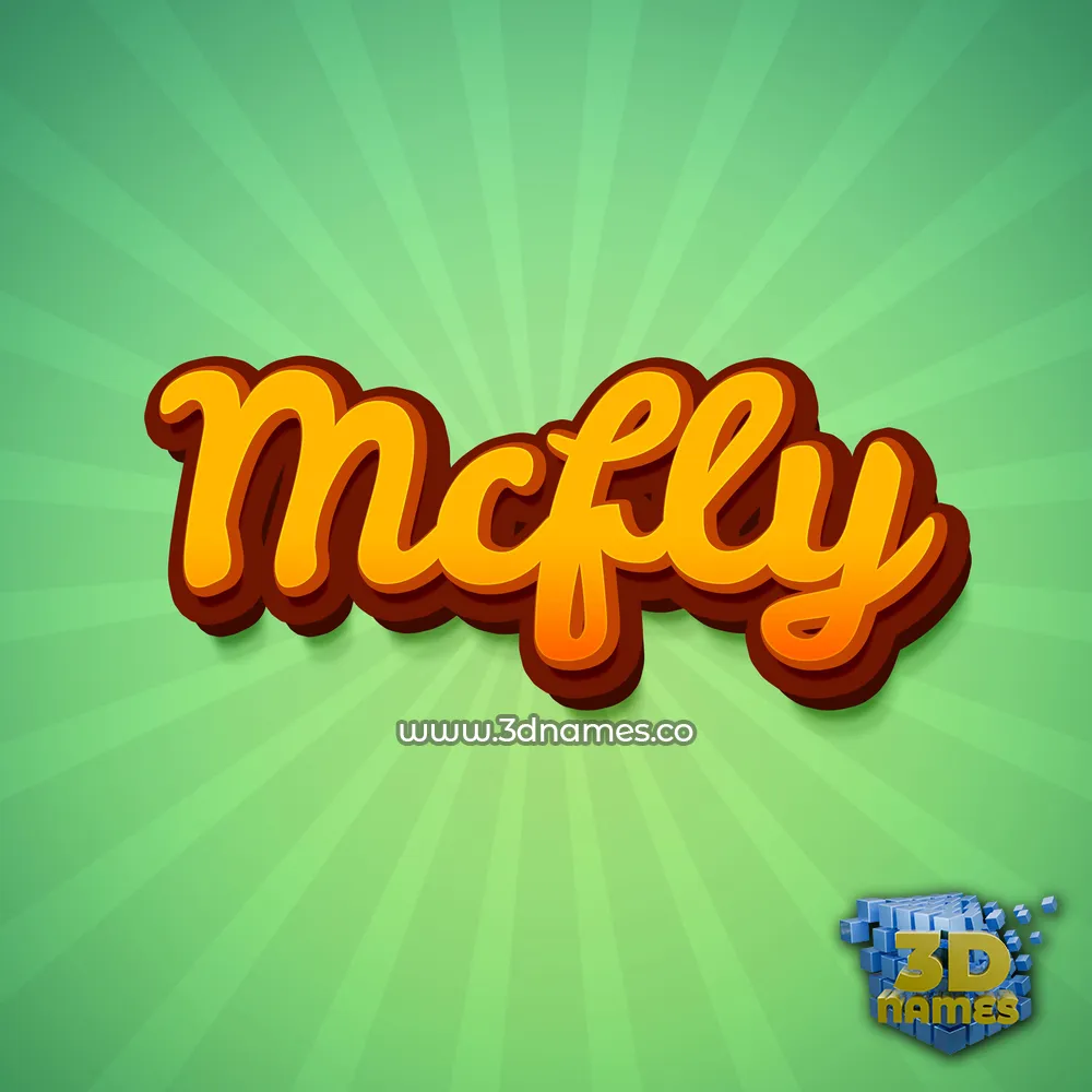 mcfly in Green Rays style - 3D name wallpaper