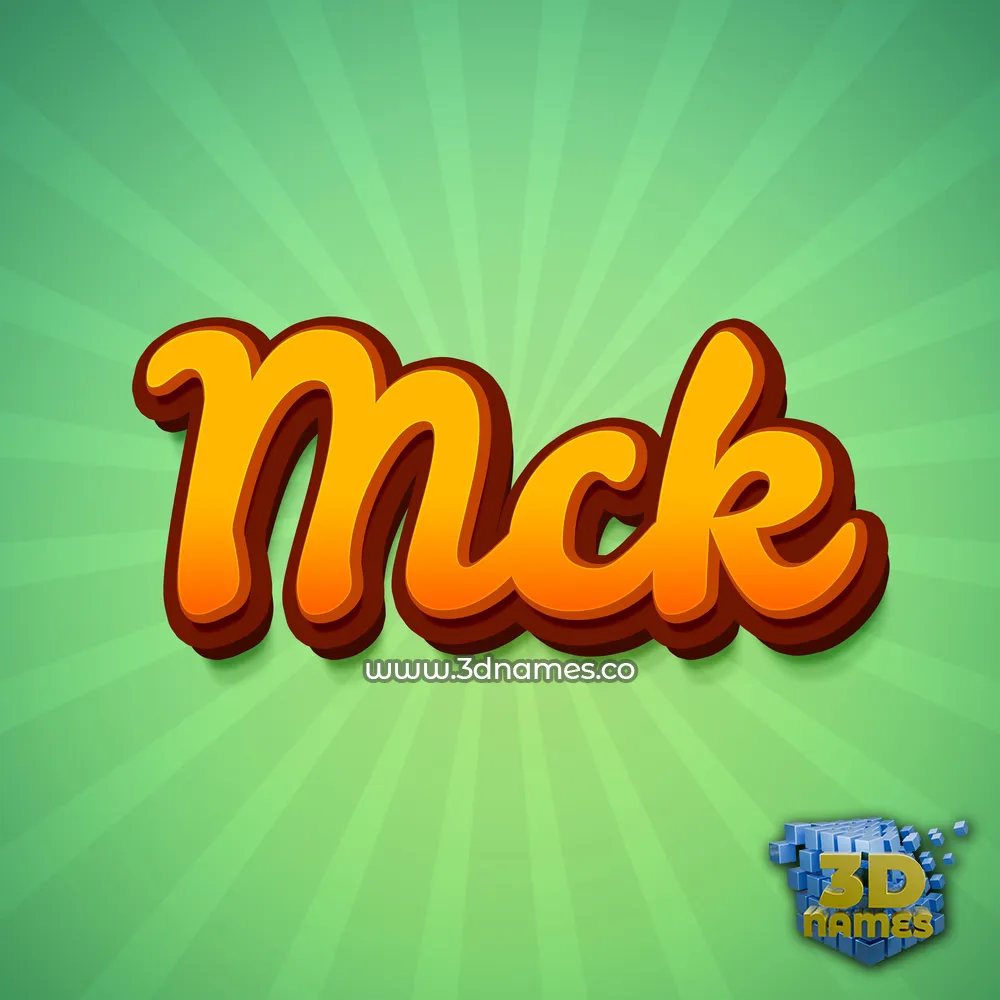 mck in Green Rays style - 3D name wallpaper