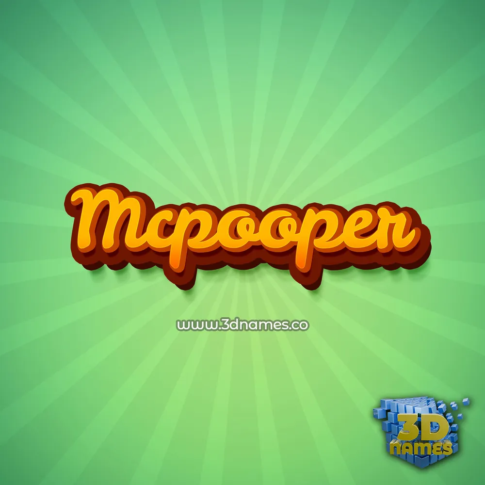 mcpooper in Green Rays style - 3D name wallpaper
