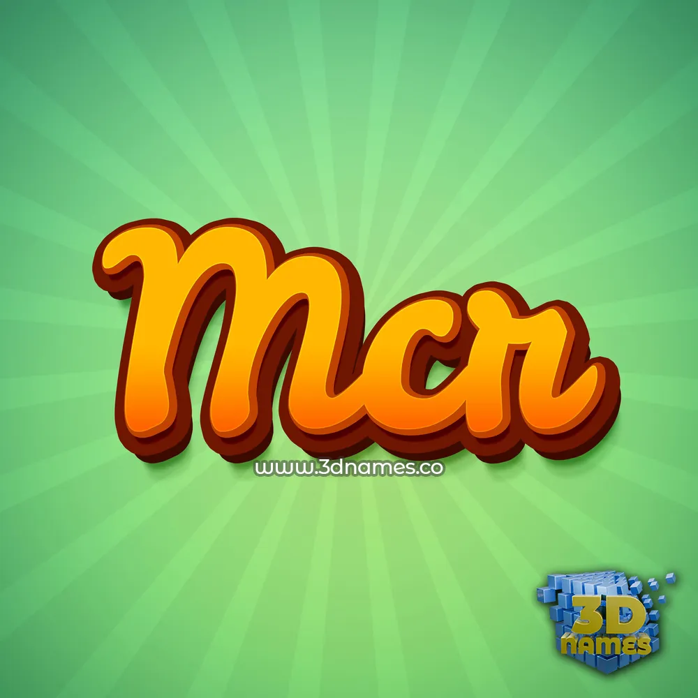 mcr in Green Rays style - 3D name wallpaper