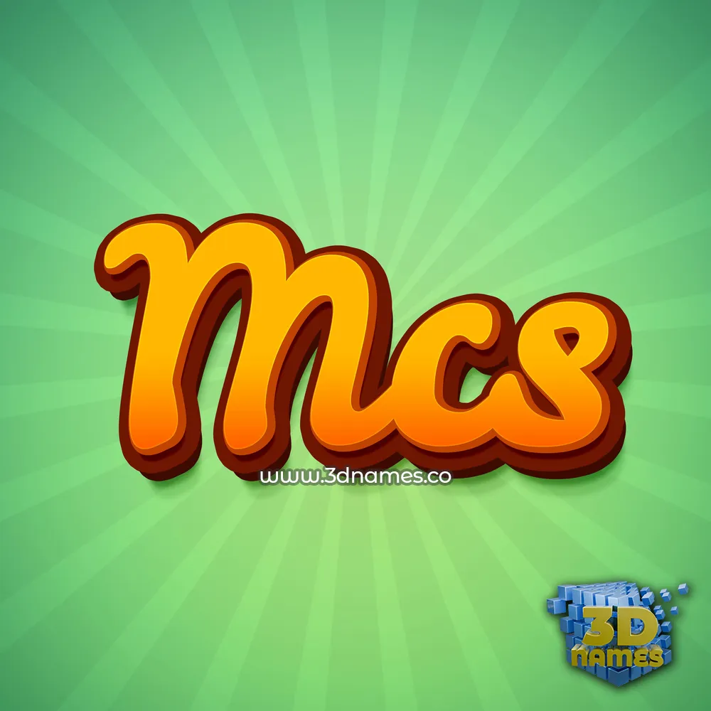 mcs in Green Rays style - 3D name wallpaper